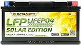 Electronicx LiFePO4 Solar Edition Batería de suministro 100Ah 12V 1280Wh con función Bluetooth Batería de fosfato de hierro de...