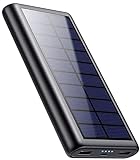 SWEYE Cargador Solar 26800mAh,【Cable de Datos/Luz Solar, Carga 2 en 1】 Batería Externa Solar de Carga Rápida con 2 Puertos...