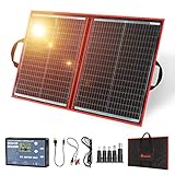 DOKIO Panel Solar Plegable, eficiencia alta, negro, 100w monocristalino para cargar 12v Batería, PORTáTIL, impermeable,ideal...